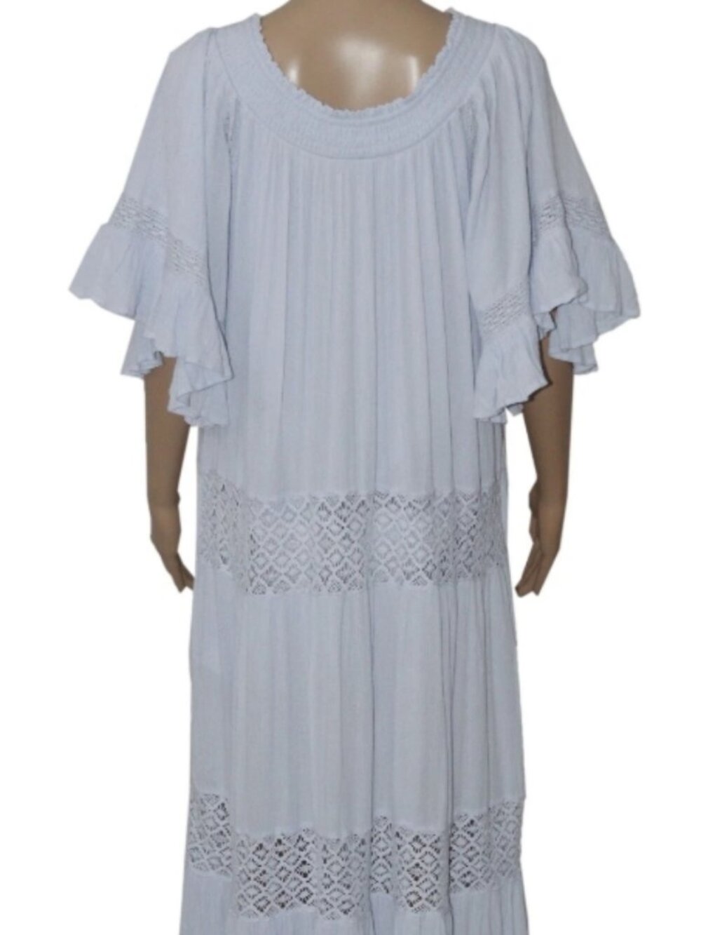 Free People Free est Dream On Maxi Dress Crochet Flutter Sleeve S - Picture 6 of 7